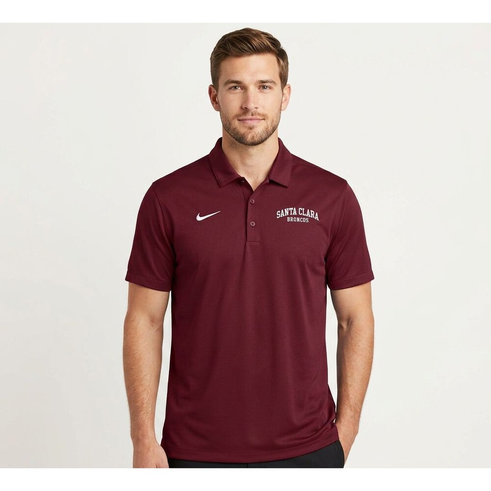 Santa Clara Basketball Polo Shirt Nike Men's XL  Maroon Short Sleeve 3-Button